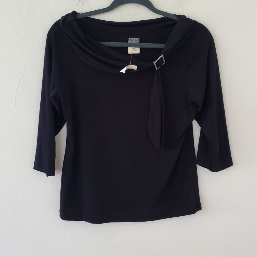 *NWT Vintage Caia Black Slinky Knit Top Sz.M